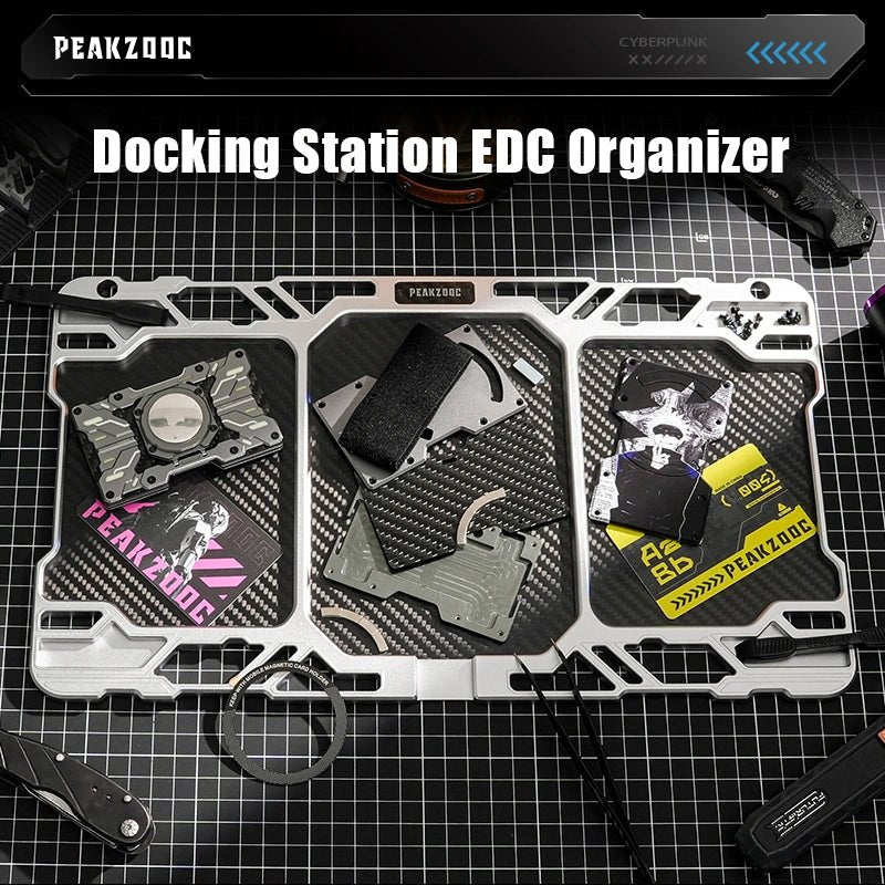 Peakzooc EDC Docking Station Organizer Modular Storage for Tech Gear and Tools OrganizergreyPEAKZOOC