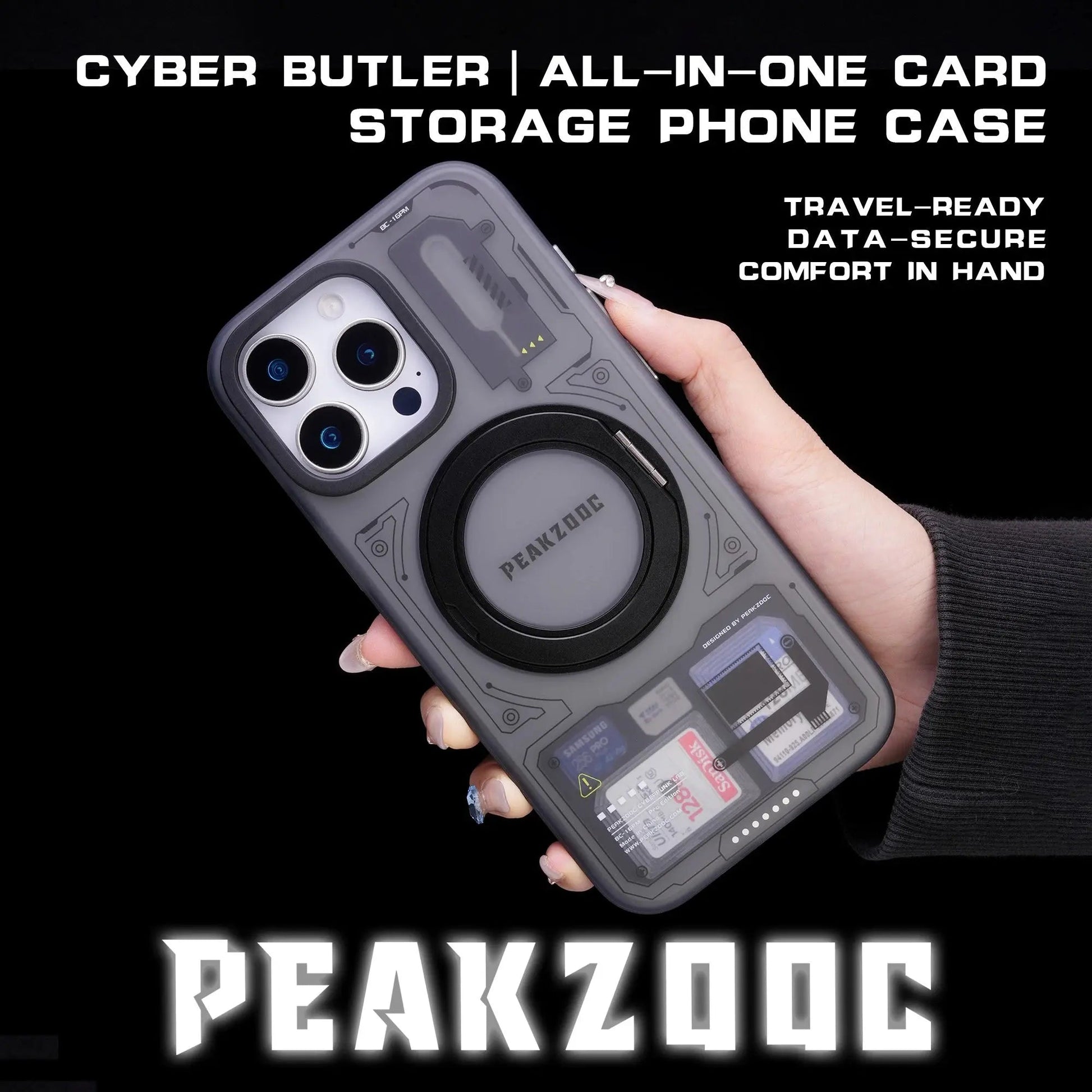 Peakzooc Case MagSafe Phone Case with Card Storage and Stand Peakzooc Case MagSafe Phone Case with Card Storage and Stand