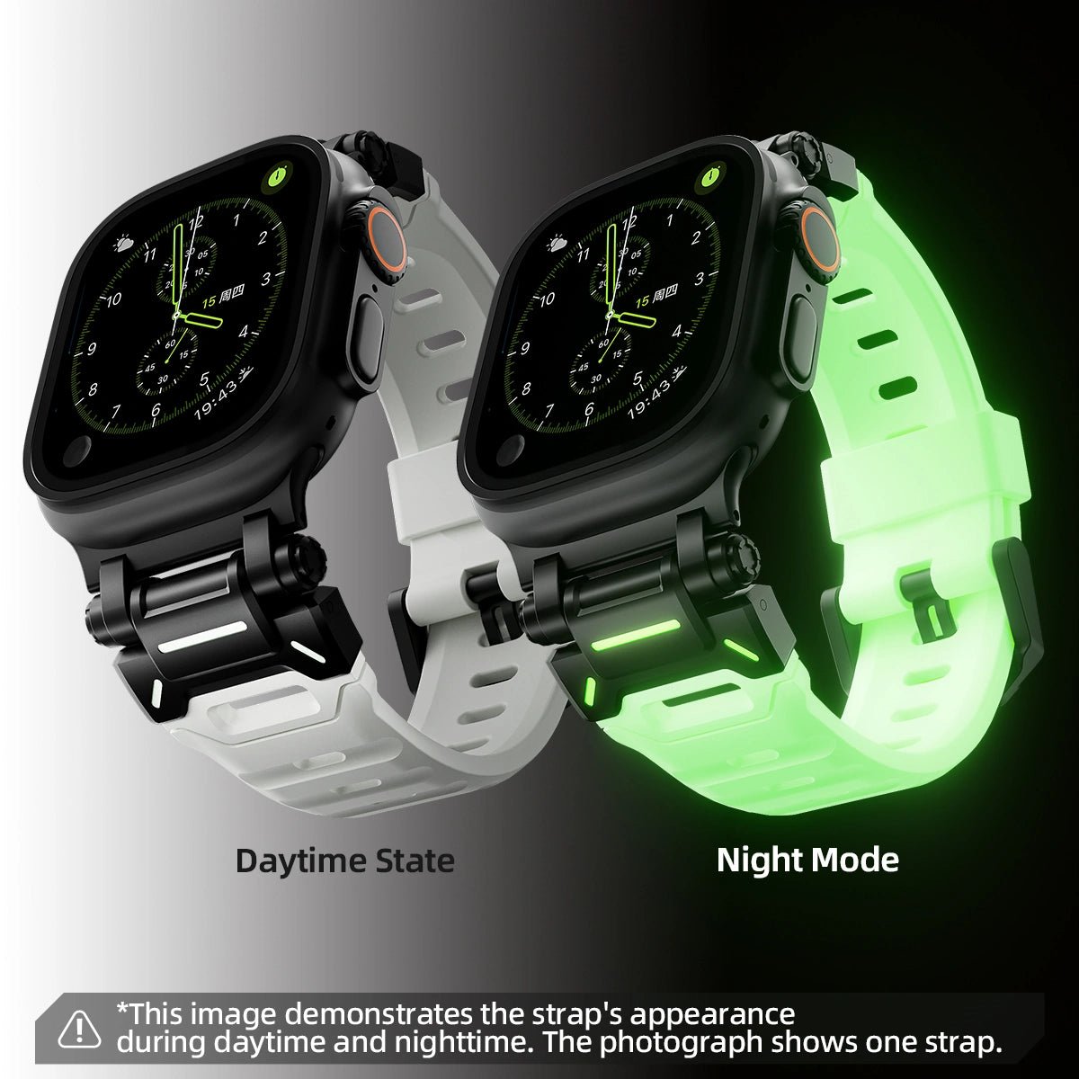 Peakzooc FKM Strap Techwear Glow Sport Band for Apple Watch Series / Ultra Glow StrapPEAKZOOC
