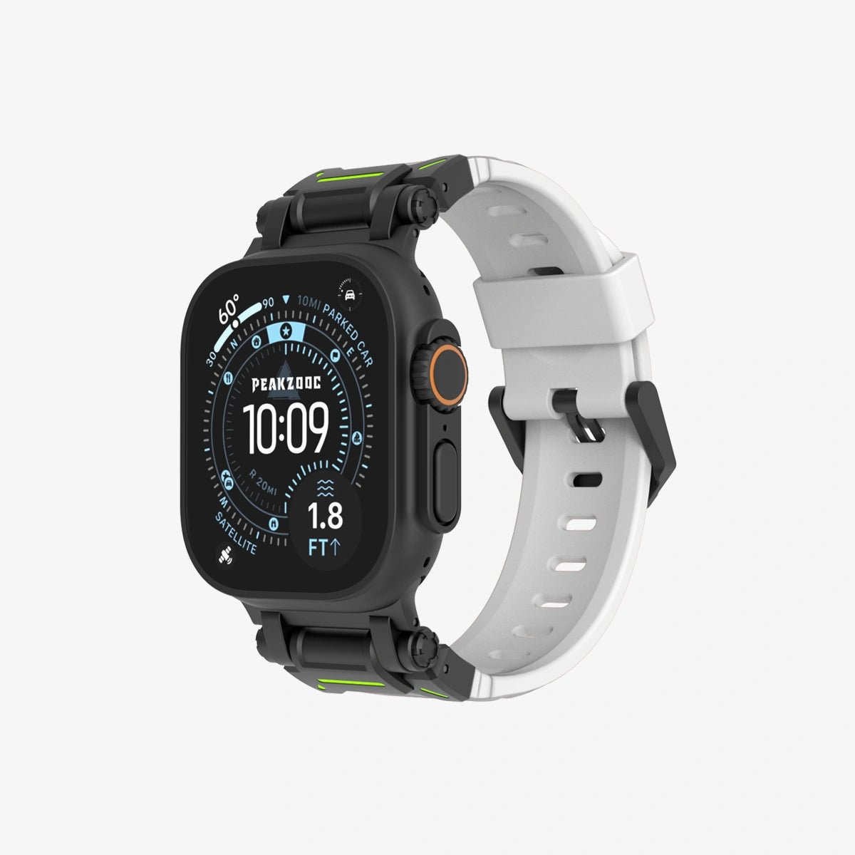 Peakzooc FKM Strap Techwear Glow Sport Band for Apple Watch Series / Ultra OrangePEAKZOOC