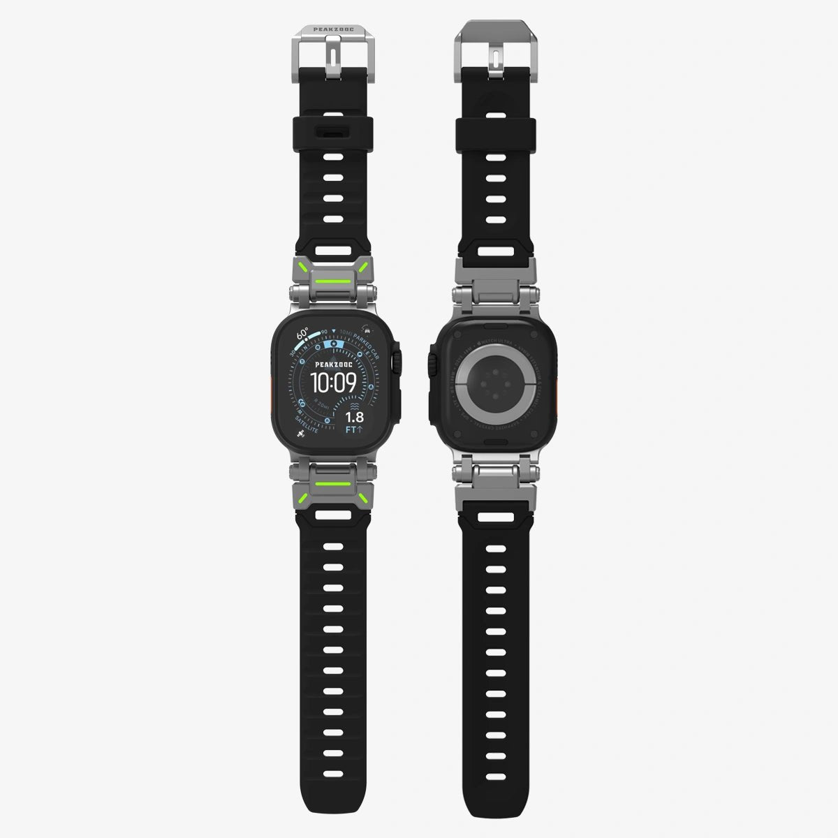 Peakzooc FKM Strap Techwear Glow Sport Band for Apple Watch Series / Ultra White(Glow)PEAKZOOC
