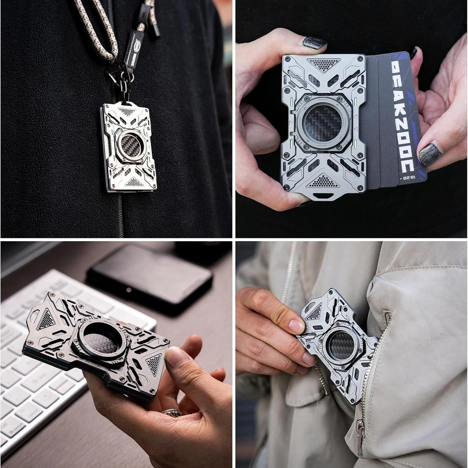 Peakzooc Glow Wallet RFID Safe MagSafe Glow In the Dark Wallet WalletGreyPEAKZOOC