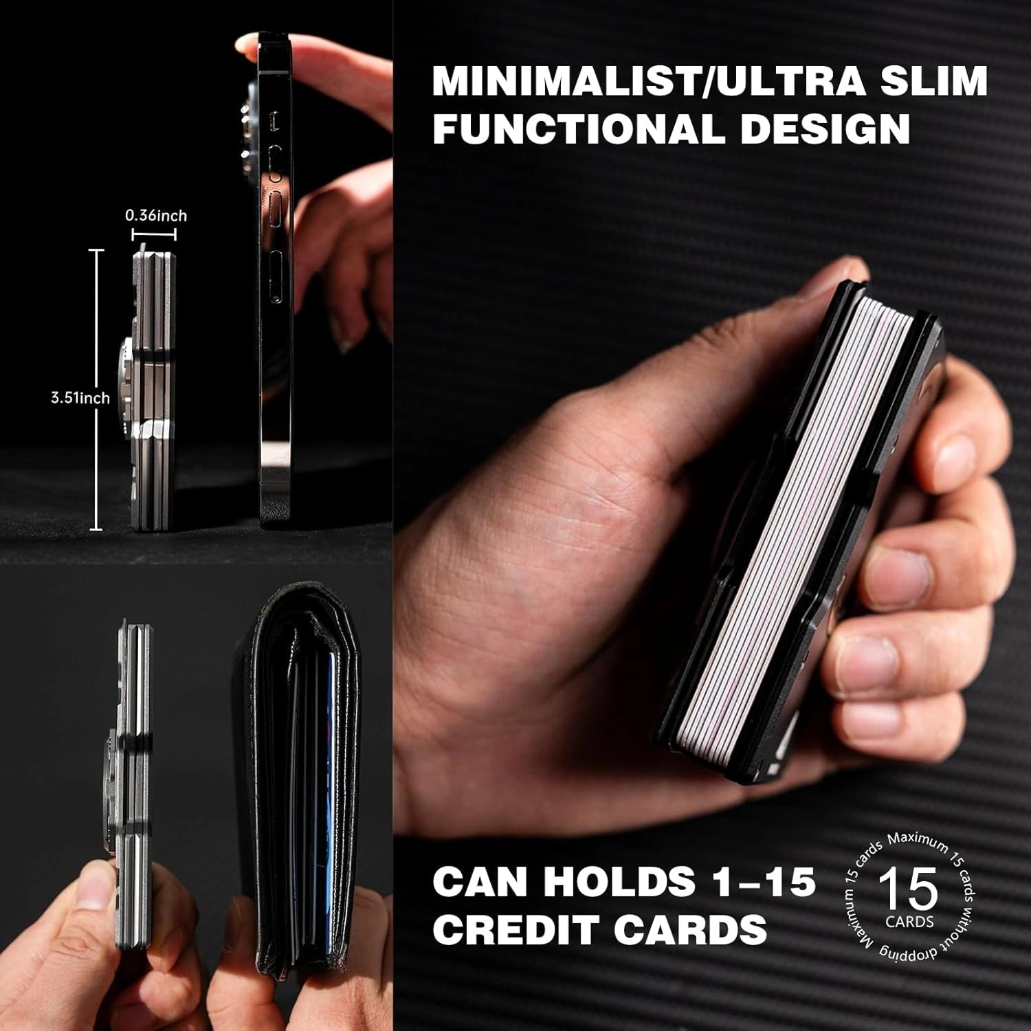 Peakzooc Glow Wallet RFID Safe MagSafe Glow In the Dark Wallet WalletGreyPEAKZOOC