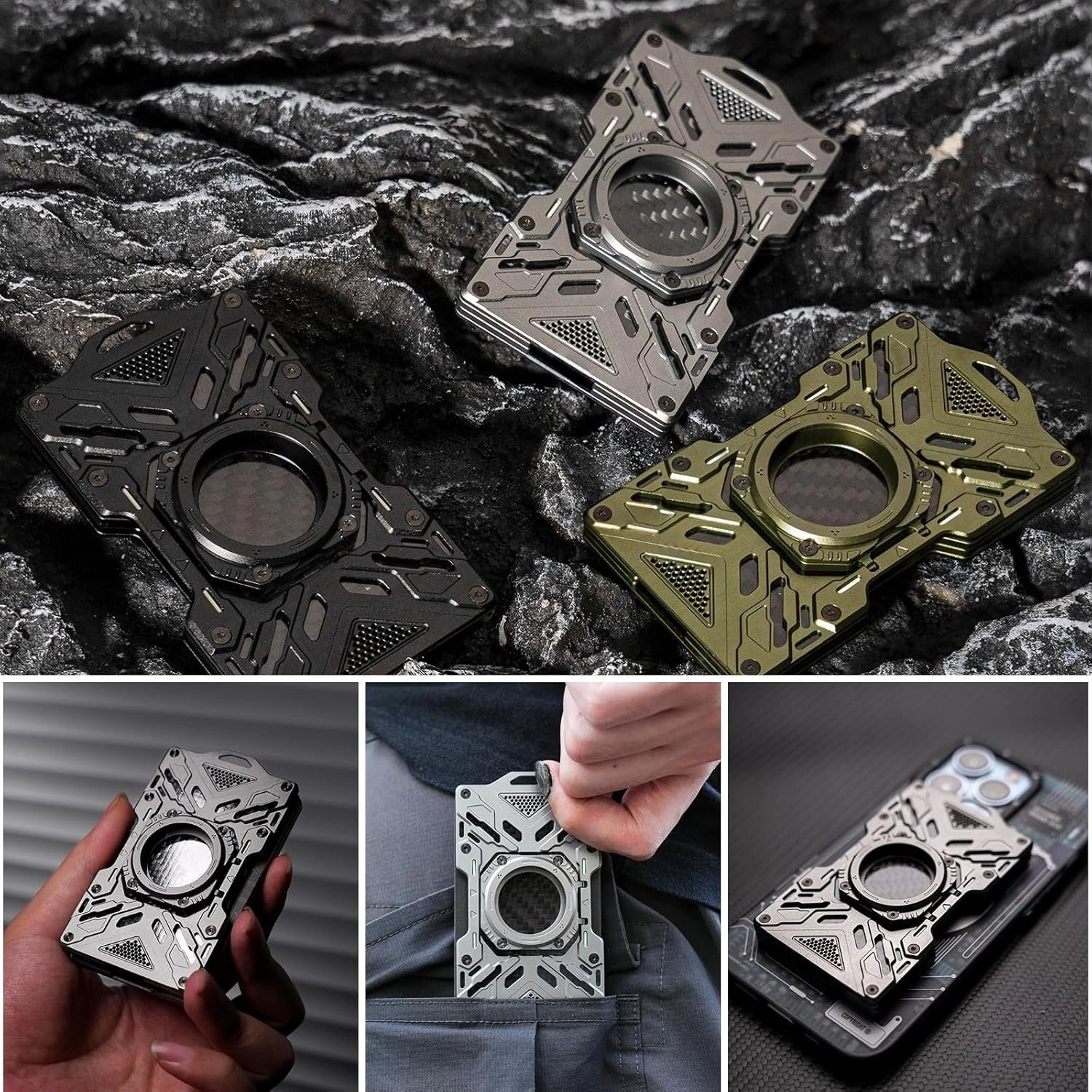 Peakzooc Glow Wallet RFID Safe MagSafe Glow In the Dark Wallet WalletGreyPEAKZOOC