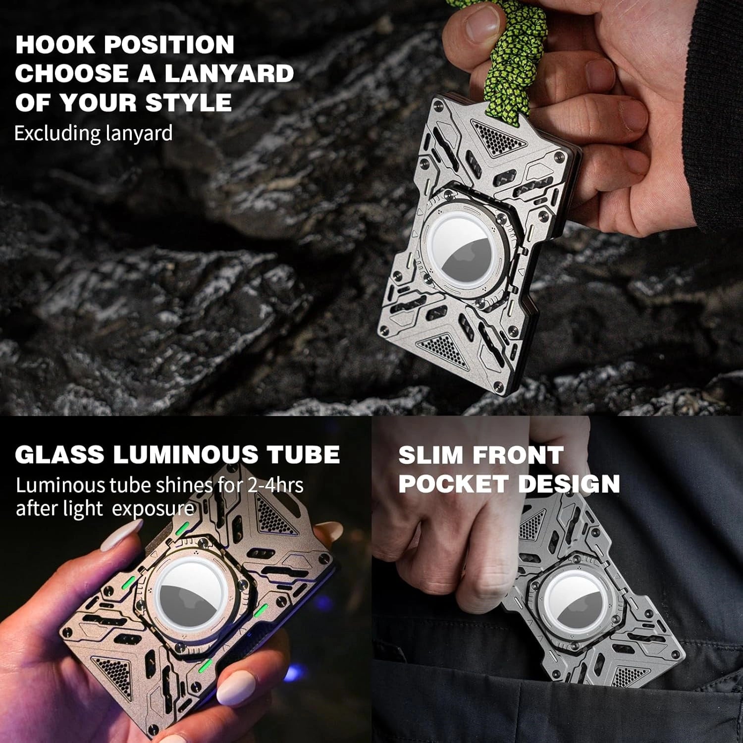 Peakzooc Glow Wallet RFID Safe MagSafe Glow In the Dark Wallet WalletGreyPEAKZOOC