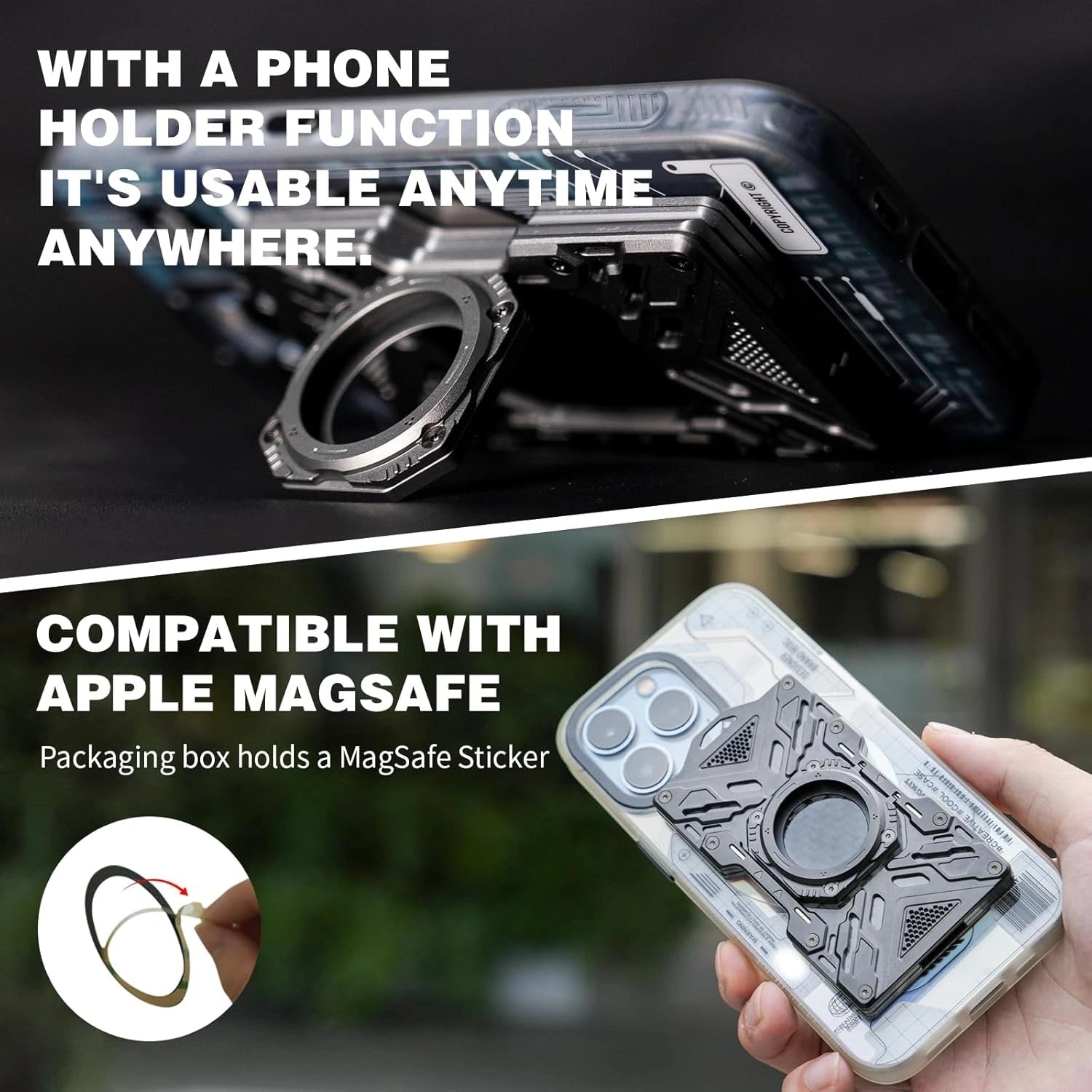 Peakzooc Glow Wallet RFID Safe MagSafe Glow In the Dark Wallet WalletGreyPEAKZOOC