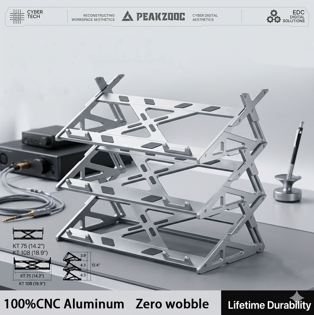 Peakzooc KT75/KT108 Apex Keyboard Display Stand – CNC Aluminum Keyboard Throne StandSilverPEAKZOOC