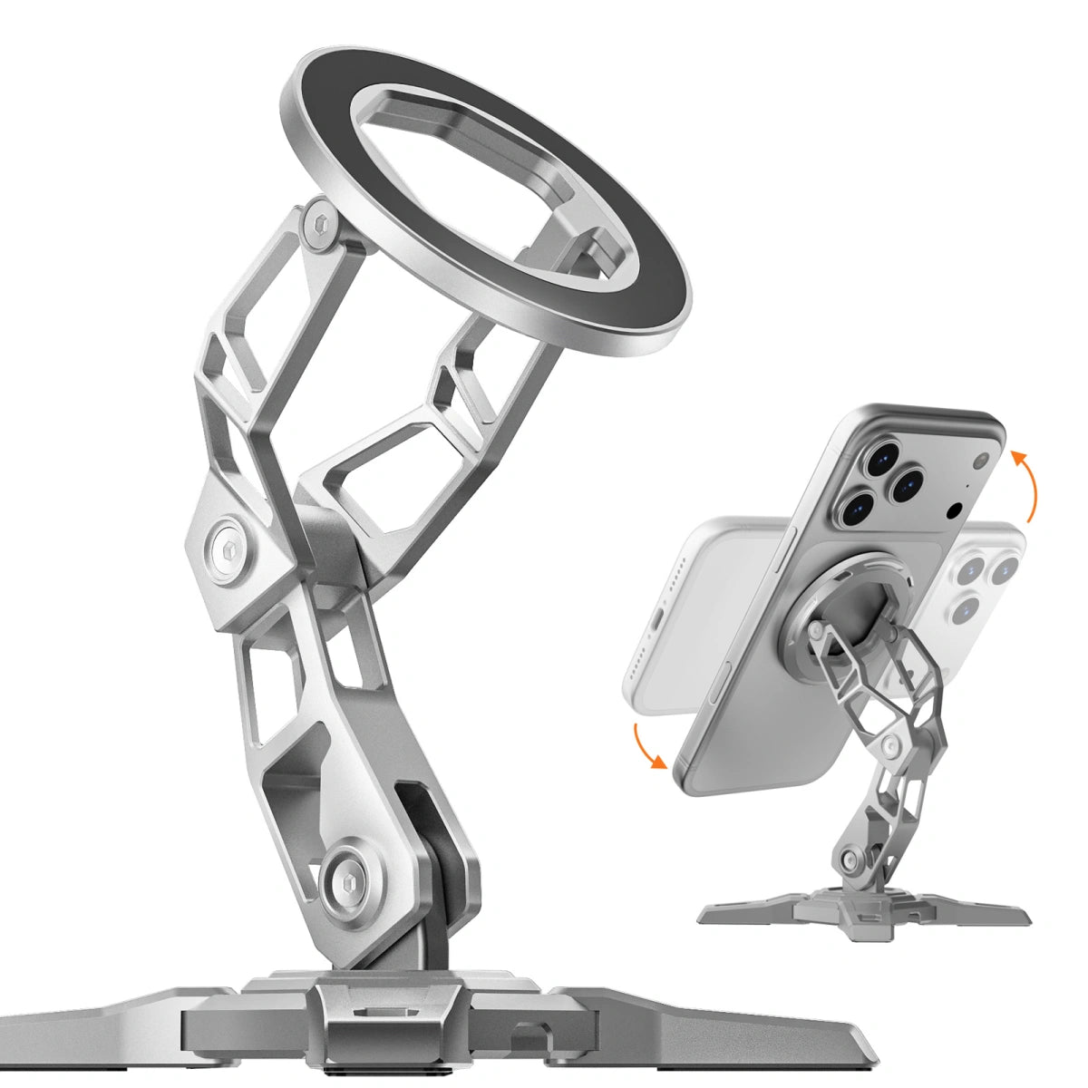 Peakzooc MagSafe Phone Stand - CNC Aluminum Holder Adjustable Arm StandSilverPEAKZOOC
