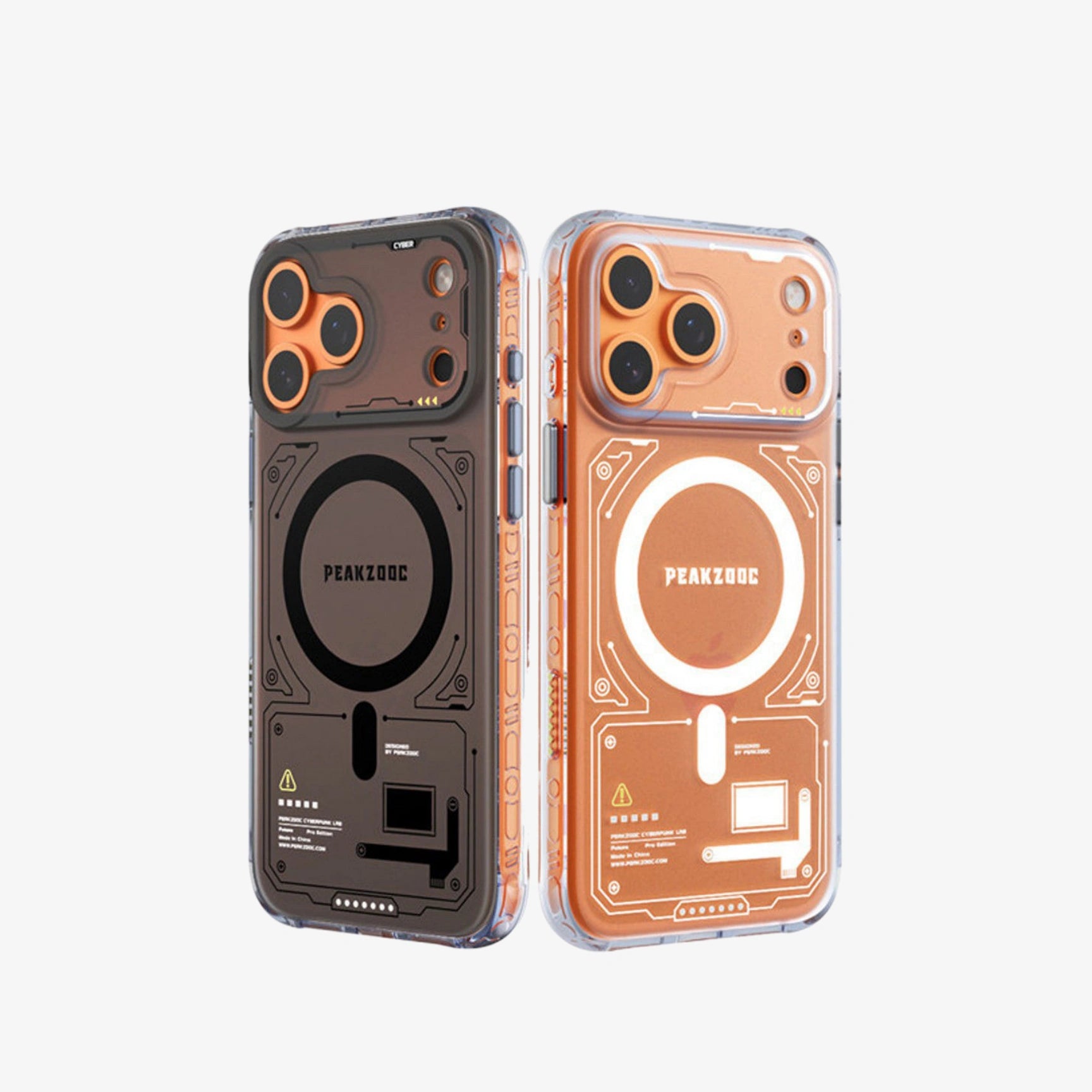 Peakzooc Neuron Series MagSafe Phone Case - Transparent Frame CaseTranslucent Black(Without Card Slot)PEAKZOOC