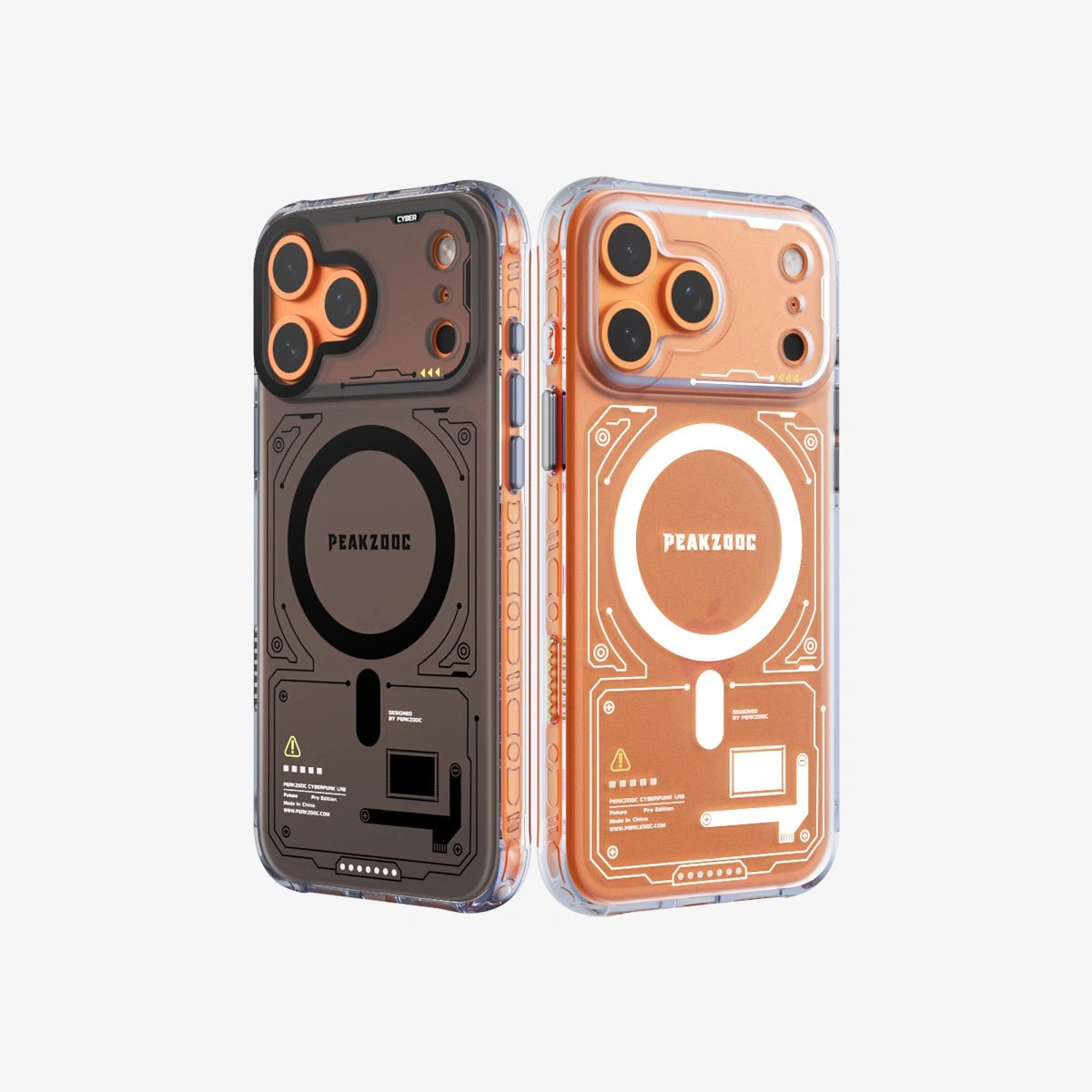 Peakzooc Neuron Series MagSafe Phone Case - Transparent Frame CaseTranslucent Black(Without Card Slot)PEAKZOOC