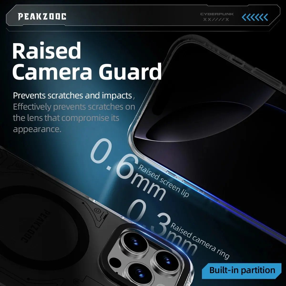 Peakzooc Neuron Series MagSafe Phone Case - Transparent Frame CaseWithout Card SlotPEAKZOOC