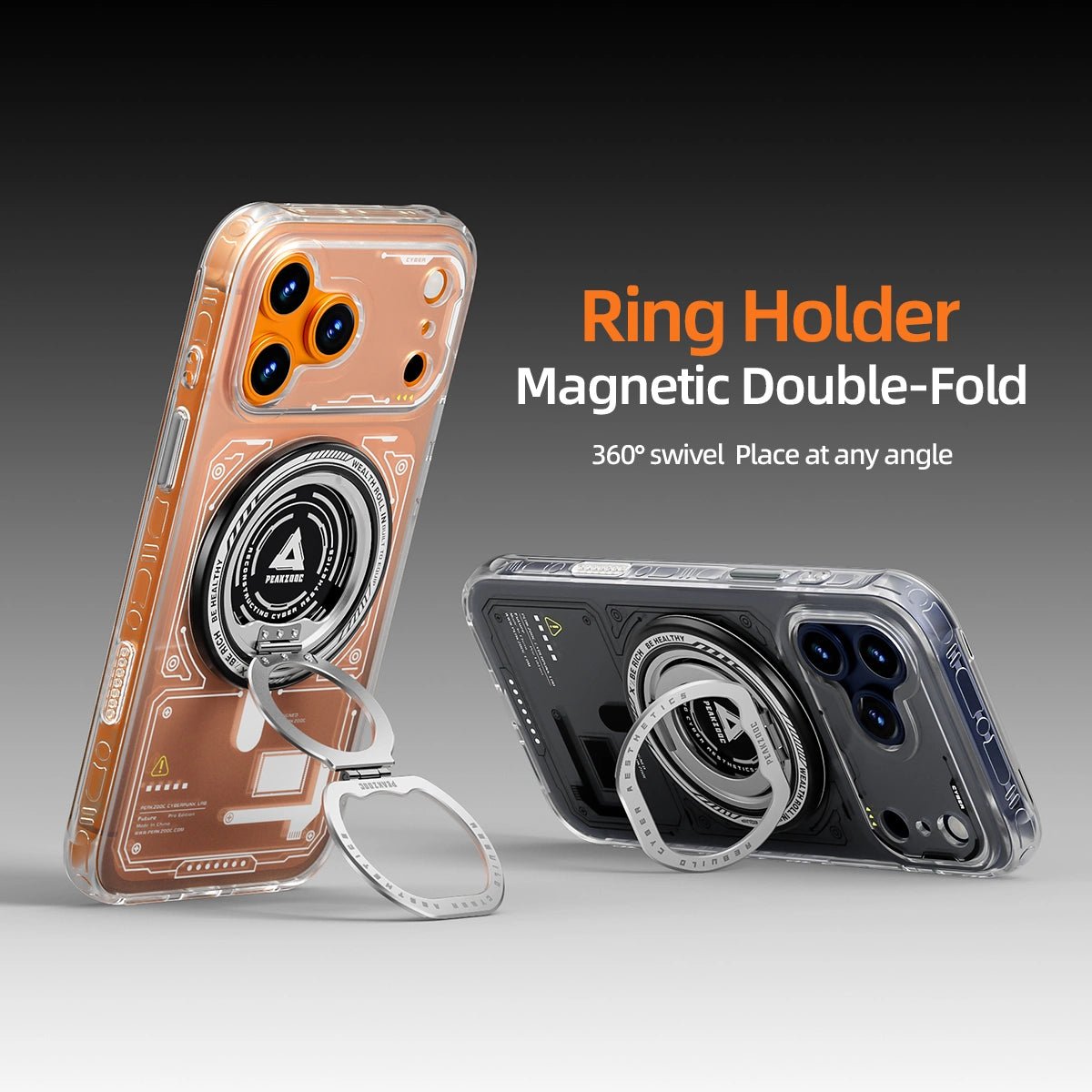 Peakzooc ZO - 01 360° Dual - Fold MagSafe Stand | Dual - Ring StandPEAKZOOC