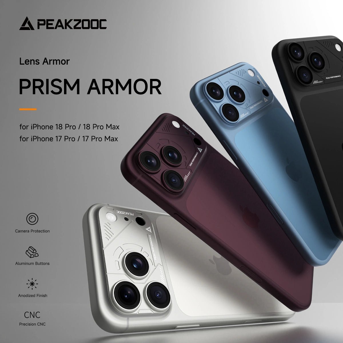 PRISM ARMOR Series Integrated Aluminum Camera Lens Armor for iPhone 17 Pro/Pro Max_product_vendor