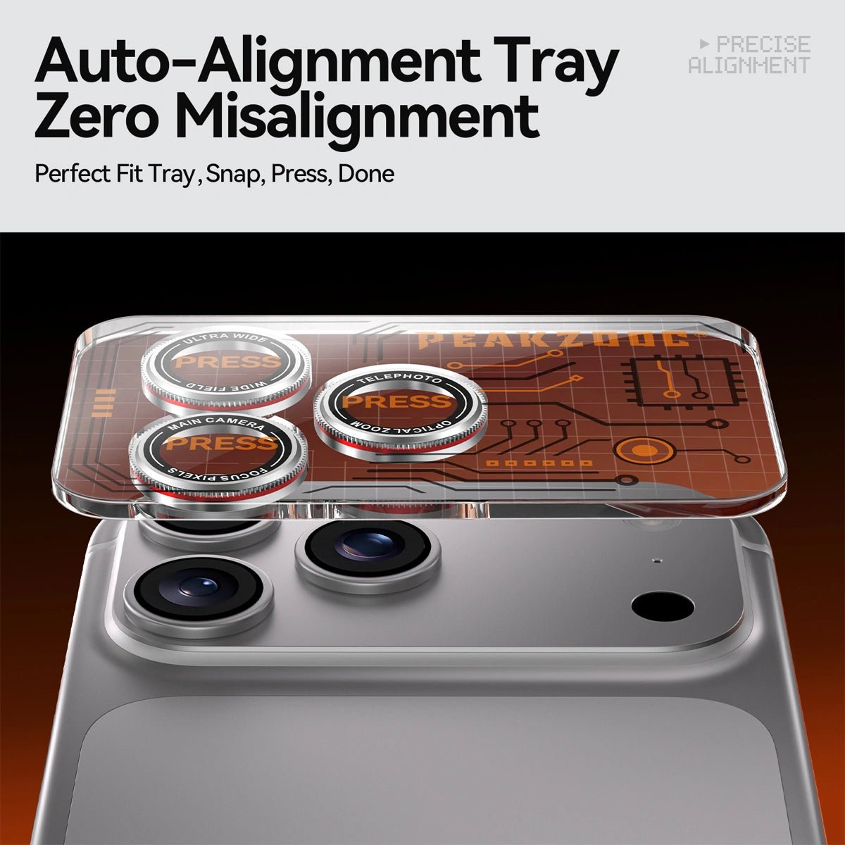 PRISM Lens Armor Film - Peakzooc Lens Protector for iPhone 17 / 16 / 15 SilverPeakzooc